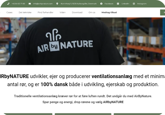 Et billede af AIRbyNATURES hjemmeside